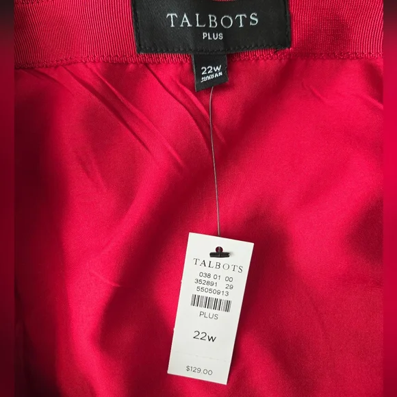 NWT (damaged) Talbots Red Tartan Plaid A-line Skirt Size 22W - Picture 4 of 5